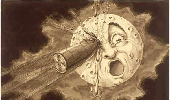 lustración del film Le voyage dans la lune de George Méliès, 1902