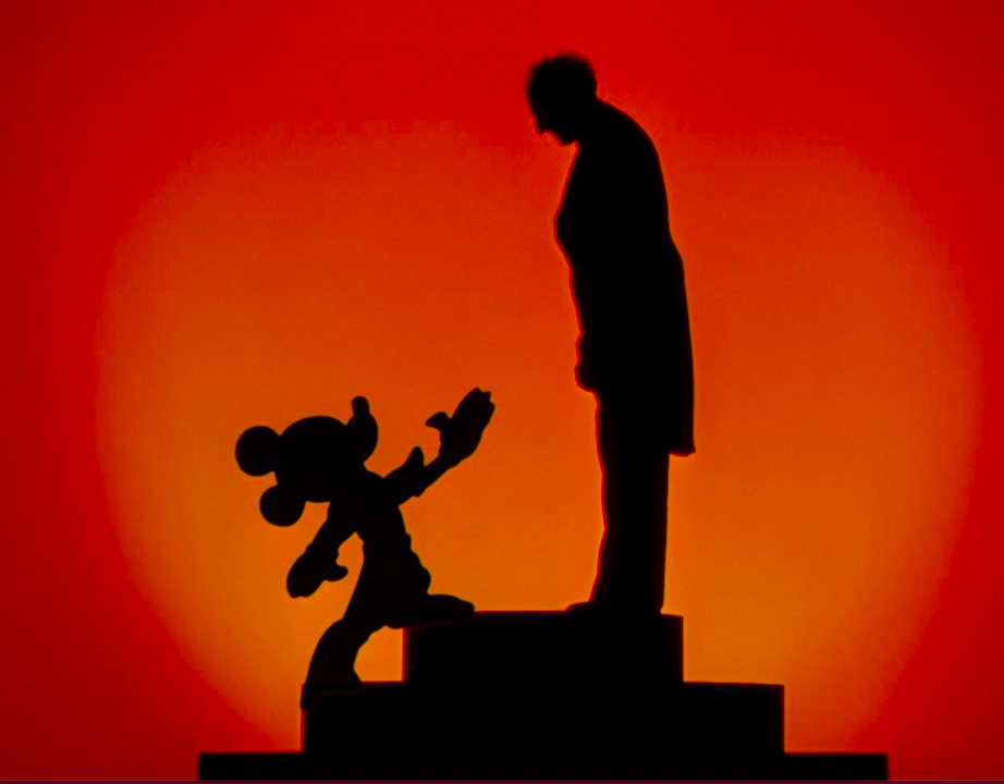 Mickey Mouse y Leopold Stokowski, director de la Orquesta de Filadelfia.