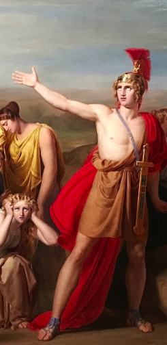 Antilochus llevando a Aquiles la noticia del combate por el cadaver de Patroclo. 1831. Rafael Tegeo. Atril press