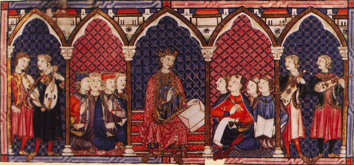Alfonso X con su corte poética musical