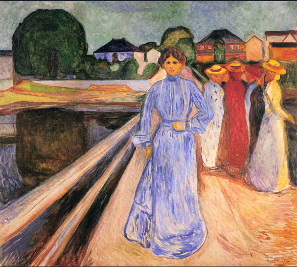 Edvard Munch,
Mujeres en el puente, 1902