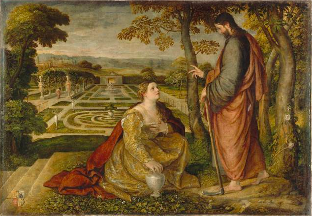 Lambert Sustris,
"No me toques", o Magdalena en el jardín, 1548-1560