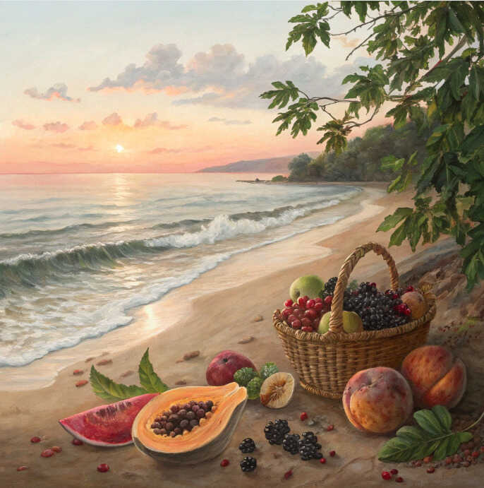 Mar y frutas Atril press