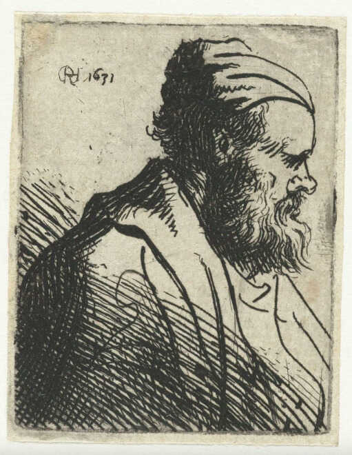 Viejo llorón,<br/> por Victorino Muñoz 1 Rembrandt van Rijn Atril press