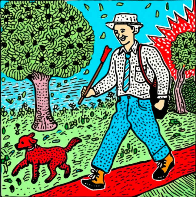 Cerca de casa,<br/> por Victorino Muñoz 1 Paseo con el perro Atril press