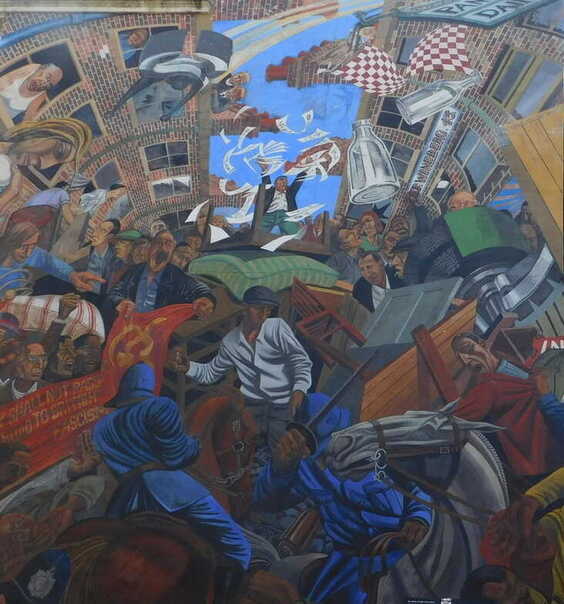 The Battle of Cable Street,<br/> by Clifford Thurlow 1 Cable Street Atril press