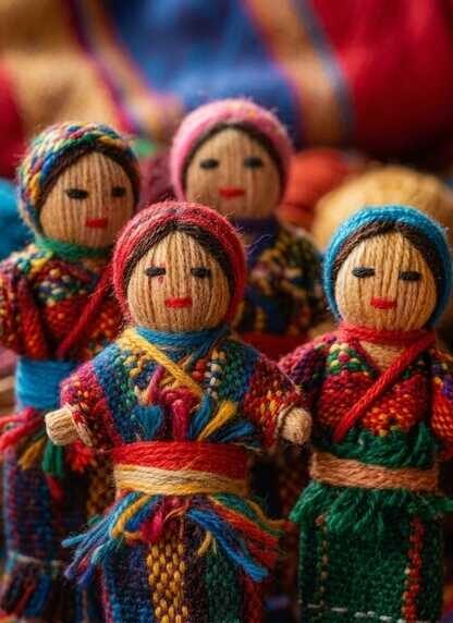 Muñecas quitapenas,<br/> por Helena Paneyko 1 Munecas guatemaltecas Atril press e1790901884396
