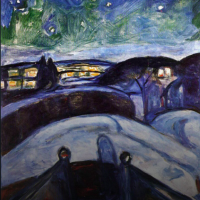 Noche estrellada,
Edvard Munch,
1922 - 1924